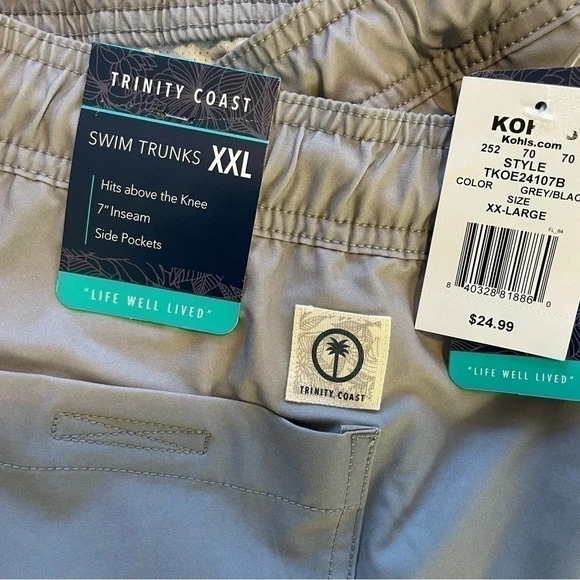 Trinity Coast 7" Colorblock Swim Trunks (A47) - Picture 3 of 4